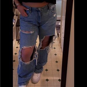 Aeropostale High Rise Baggy Denim Shorts